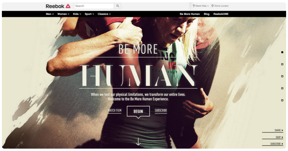 Сайты 2015 года. Reebok web. Website 2015.